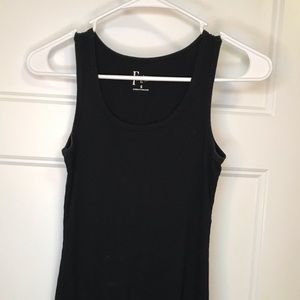 long knit black tank